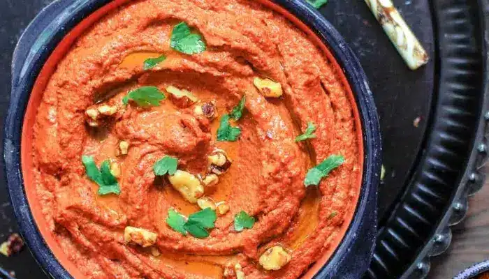 Muhammara pasta árabe de pimentão vermelho faça - Receitas e Cozinha